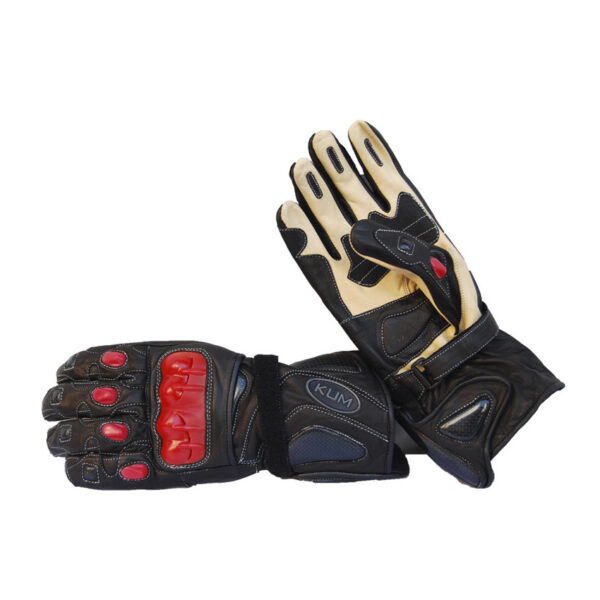 GUANTE PIEL RACING MOD. LAZA NEGRO Y ROJO TALLA M Ref. 107097M