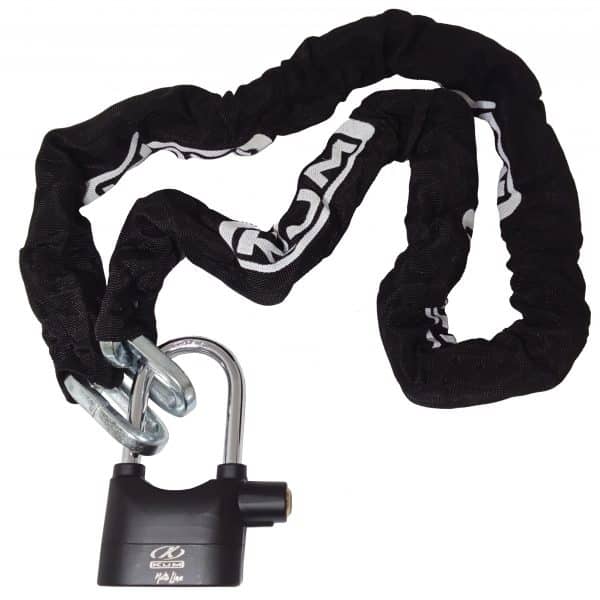 20 Unidades - Pack cadena eslabones cementada 255305 + Candado con alarma negro 255604 (Oferta precio unitario 21'00€)