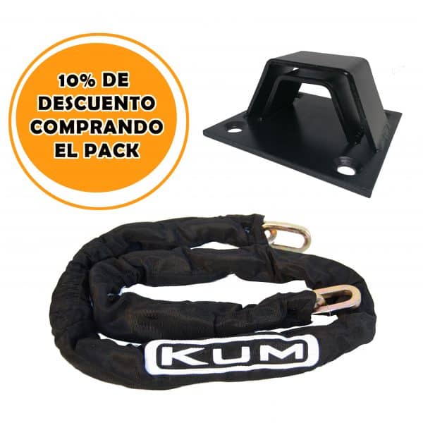 Pack Anclaje Fijación Cuadrado Ref. 255335 + Cadena Cementada 10mm X 150cm Ref. 255305 (Ya aplicado el 10% de dto.)