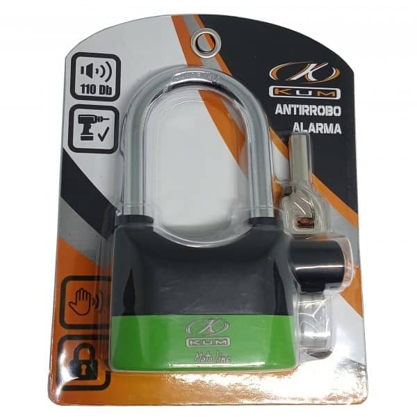 40 Unidades - Candado con Alarma Bicolor Kum Ref. 255605 (Oferta precio unitario 10'40 €)