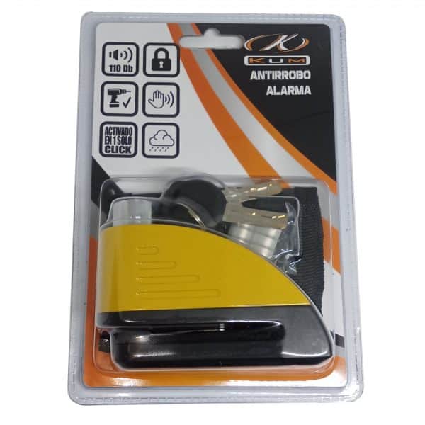 ANTIRROBO DISCO CON ALARMA AMARILLO Y NEGRO 5,5mm KUM Ref. 255807 - Imagen 2